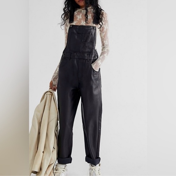 Free People Ziggy Overalls Jumpsuit
Slouchy Vegan Leather Black Size S - Picture 2 of 6